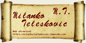 Milanko Telesković vizit kartica